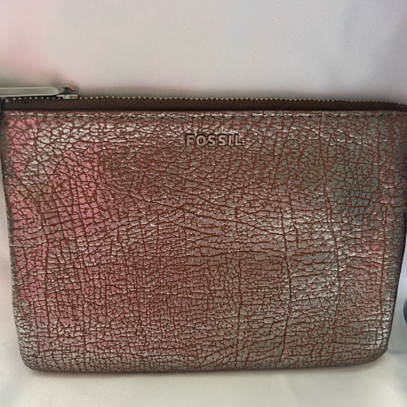 Fossil Textured Metallic Brown Wristlet - Picture 2 of 4